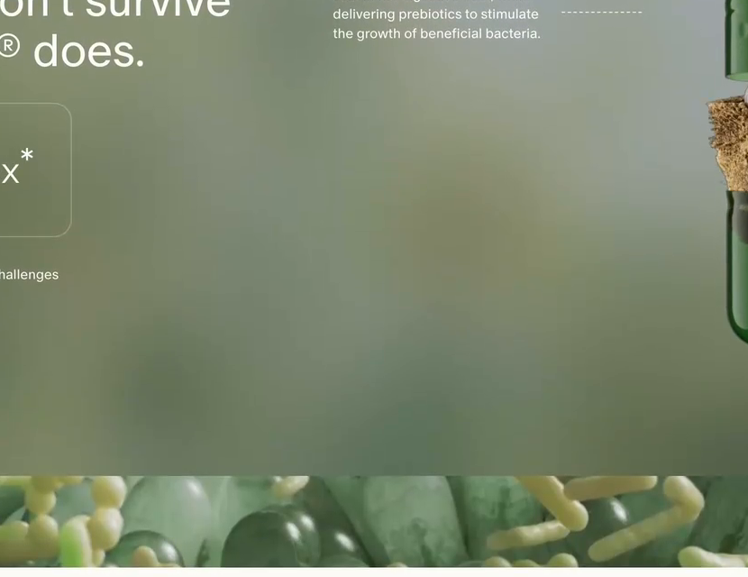 Transparent green human body showing internal microbial network